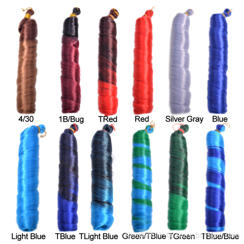 Cheap Customized French Curl Wave Silky Pony Style Curly Spiral Curl Attachments Synthetic Hair Extensions Crochet Hair Braids